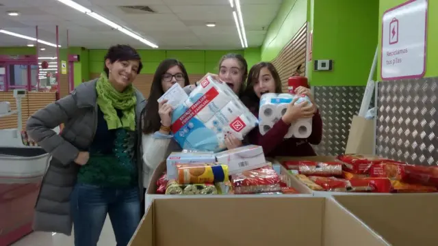 Voluntarias del Banco de Alimentos de Huesca, en la edición de 2015.