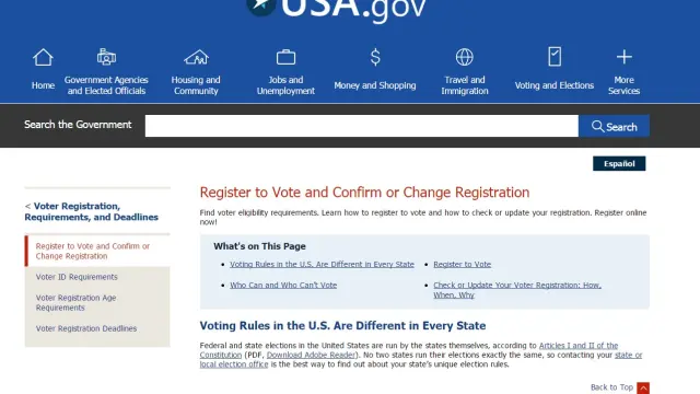 Los votantes estadounidenses deben registrarse para votar