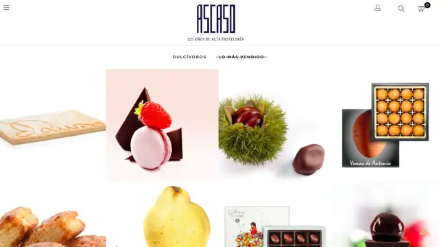 Captura de pantalla de la nueva web de Ascaso.