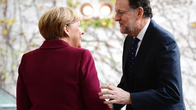 Angela Merkel recibe en Berlín a Mariano Rajoy.