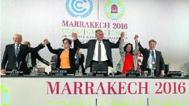 Los organizadores de la cumbre de Marrakech.
