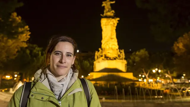 Sara Martín, la nueva presidenta del comité de empresa de GM España, en la plaza de los Sitios.