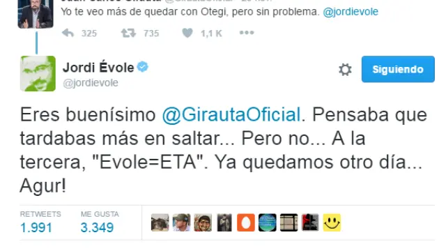 Évole y Girauta se enzarzan en Twitter.