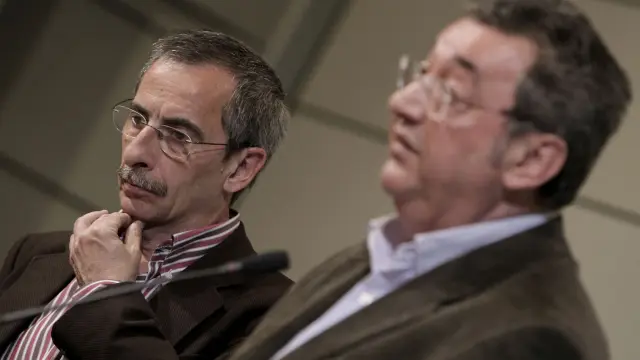 El responsable de Acción Sindical de CC. OO., Ramón Górriz -izda.-, y el secretario de Acción Sindical de UGT, Toni Ferrer, en una imagen de archivo.