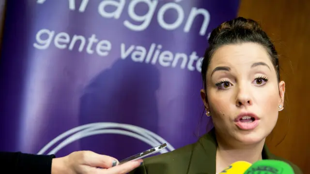 Maru Díaz, la portavoz de Podemos en las Cortes de Aragón.