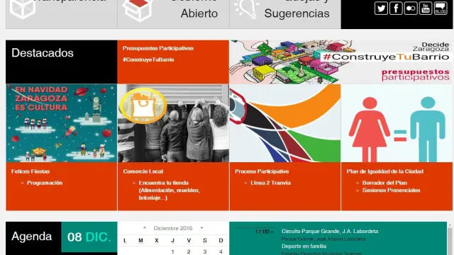 Página web del Ayuntamiento de Zaragoza.