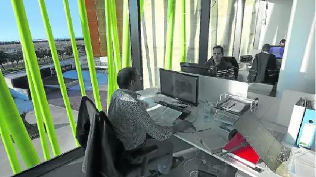 Trabajadores del departamento de diseño en las nuevas instalaciones de Gaypu en Plhus