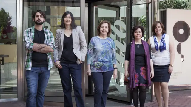 Los autores del trabajo, de izquierda a derecha: Miguel A. Muñoz-Lorente, Maria A. Blasco, Sagrario Ortega, Elisa Varela, Agueda M. Tejera