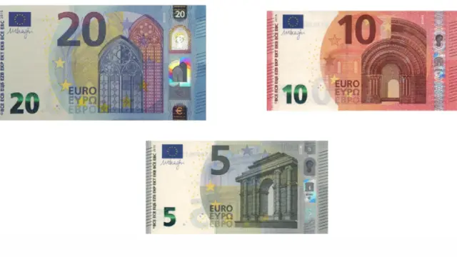 Billetes de euros.