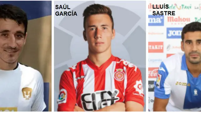 Los tres protagonistas del mercado invernal en Segunda División: Saúl Berjón, Saúl García y Lluís Sastre.