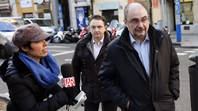 Lambán a su llegada al Comité Federal del PSOE.