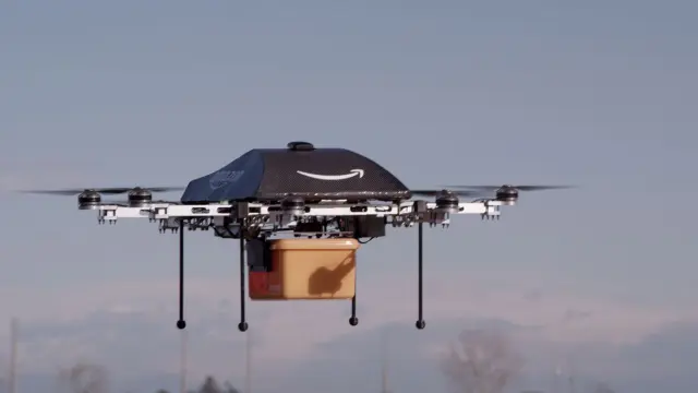 El repartidor dron de Amazon.