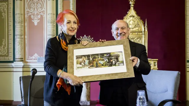 Rosa María Calaf recibe de manos del arzobispo de Zaragoza el premio Comunicación en Valores