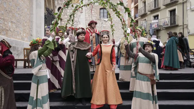 La escena principal de ayer recreó la boda de Isabel de Segura con Pedro de Azagra, el señor de Albarracín.