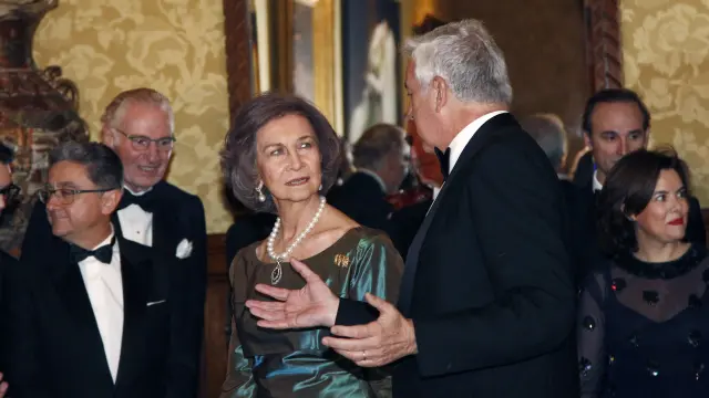 La reina Sofía durante el acto de entrega.