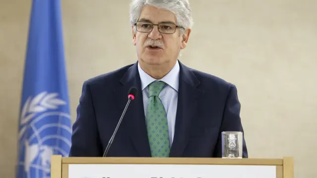 El ministro de Asuntos Exteriores y Cooperación, Alfonso Dastis, en su intervención en la ONU.