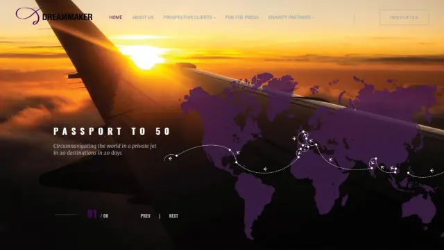 La web de 'Passport to 50', donde se detalla esta especial vuelta al mundo