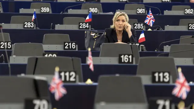 Marine Le Pen en el Parlamento Europeo.