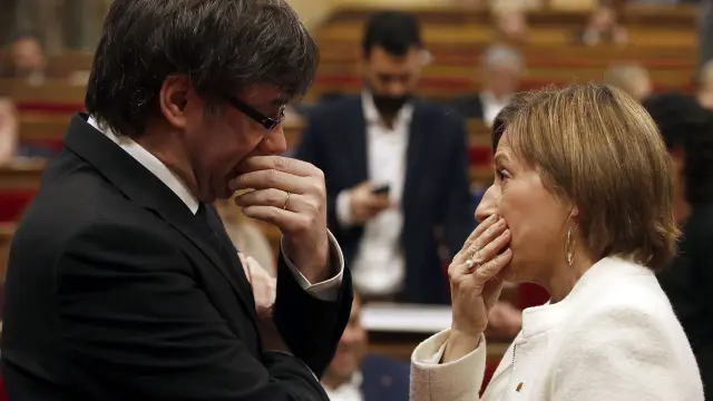 Carme Forcadell y Carles Puigdemont.