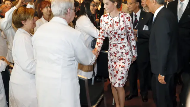 La reina Letizia este jueves en Oporto.