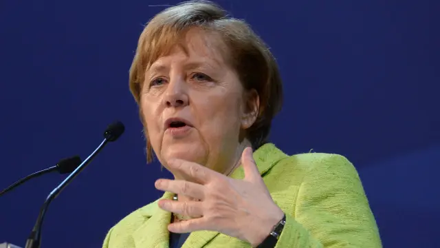 Angela Merkel en su intervención en el congreso que el PP Europeo ha celebrado en Malta.