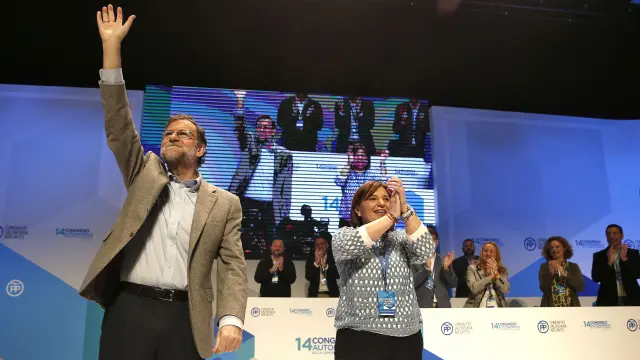 Rajoy junto a Isabel Boing en Valencia.