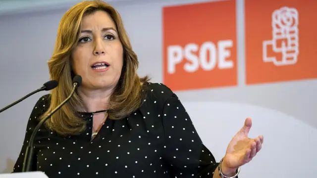 Susana Díaz en un acto de campaña en Canarias.