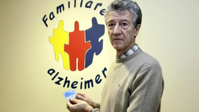 José Luis Ortega García, en la sede de Alzheimer Soria
