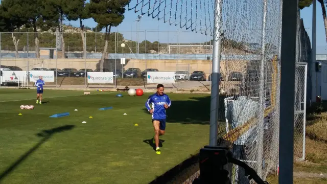 Marcelo Silva, durante la sesión de entrenamiento del viernes.