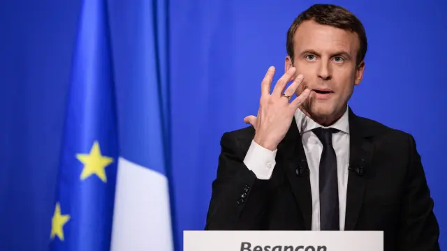 El candidato socioliberal, Emmanuel Macron.