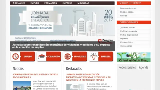 Web de Zaragoza Dinámica.