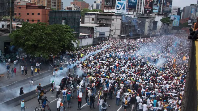 Protestas contra Nicolás Maduro en Caracas.