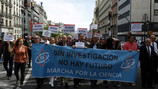 Manifestación por el centro de Madrid.