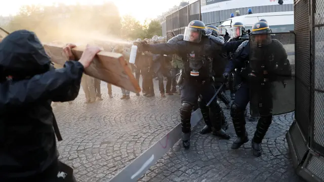 Enfrentamientos en París, este domingo.