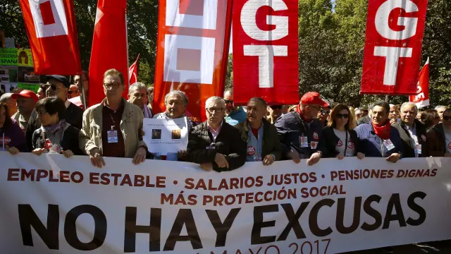 Manifestación del Día del Trabajo en Madrid.