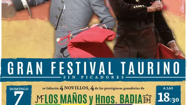 Cartel del festival sin picadores de Tauste.