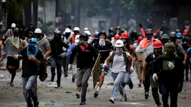 Una manifestación opositora en Caracas ocurrida en los últimos días.