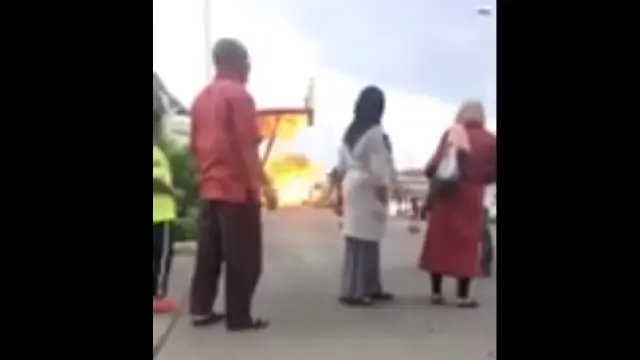 Imagen de un vídeo del momento de la explosión de la segunda bomba.