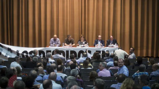 Asamblea del lunes en el Centro Pignatelli convocada por la mayoría de los sindicatos de Ibercaja.