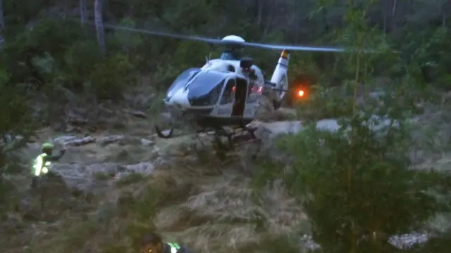 Se requirió la presencia del helicóptero de la UHEL de Huesca.