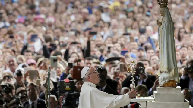 El Papa, este viernes en Fátima.