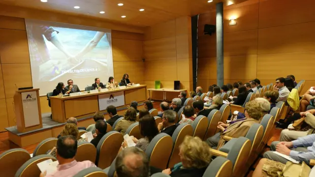 Asamblea general de la sociedad cooperativa farmacéutica Novaltia, celebrada ayer en Zaragoza.