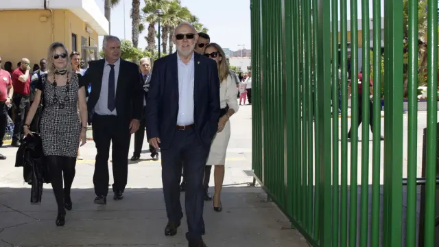 El fiscal general del Estado, José Manuel Maza, en su visita al CETI de Melilla.