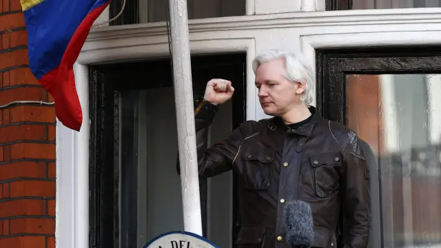 Julian Assange en la Embajada de Ecuador en Londres.