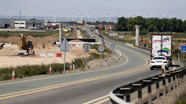 Maquinaria entre Figueruelas y Gallur, el único tramo de autovía adjudicado en cinco años.