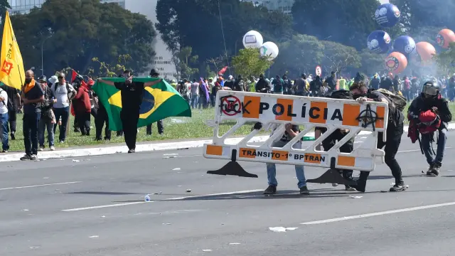 Protesta contra Temer en Brasilia.