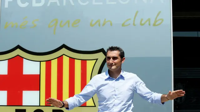 Ernesto Valverde en Camp Barça