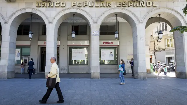 Oficina principal del Banco Popular en el paseo de la Independencia de Zaragoza.
