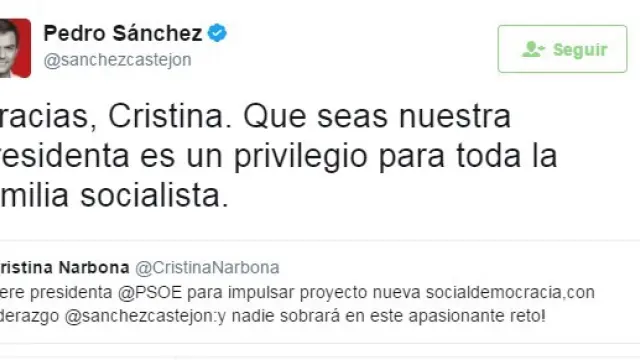 Twitter de Pedro Sánchez.