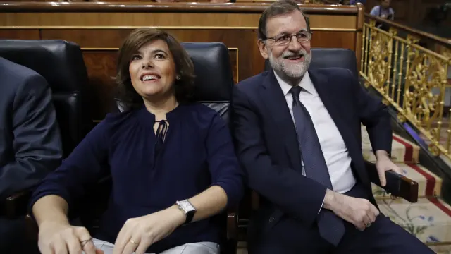 Sáenz de Santamaría y Rajoy, en el Congreso